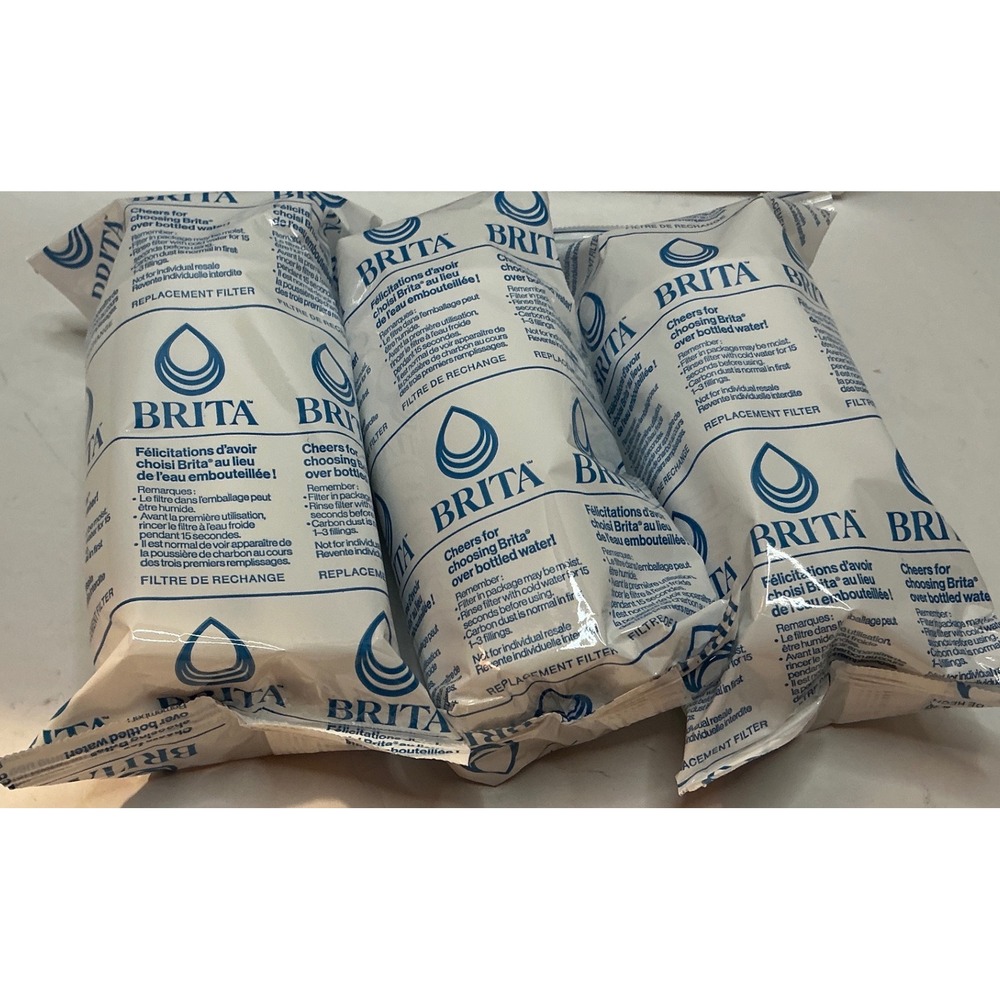 Brita Standard Replacement Water Filters 3 Pack White for Pitchers and Dispenser
